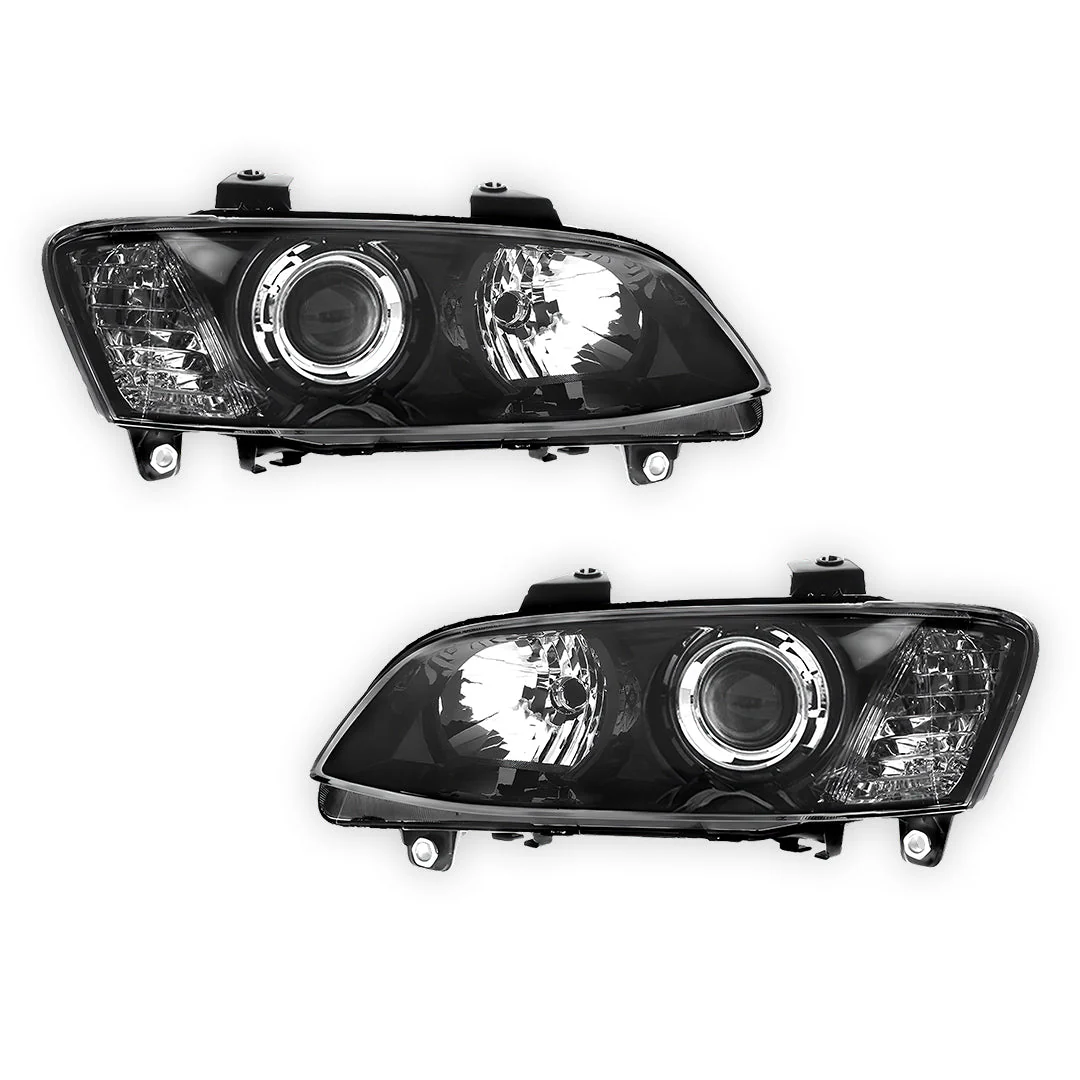 Holden Commodore VE Series I (2006 - 2010) BLACK Series Projector OEM Style Headlights LH + RH - Image 2