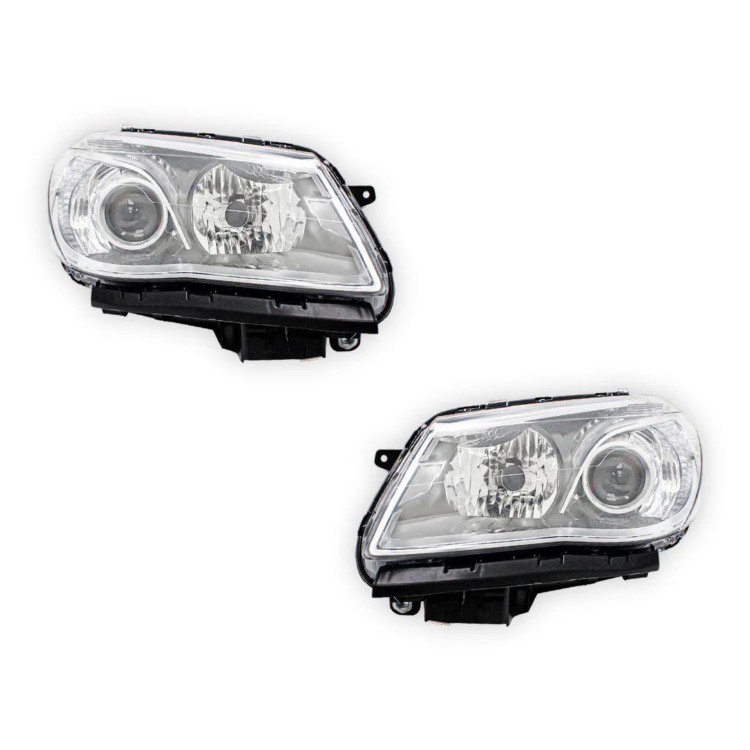 Holden Commodore VF (2013 - 2015) Evoke Type Chrome OEM Style Headlights LH + RH - Image 2