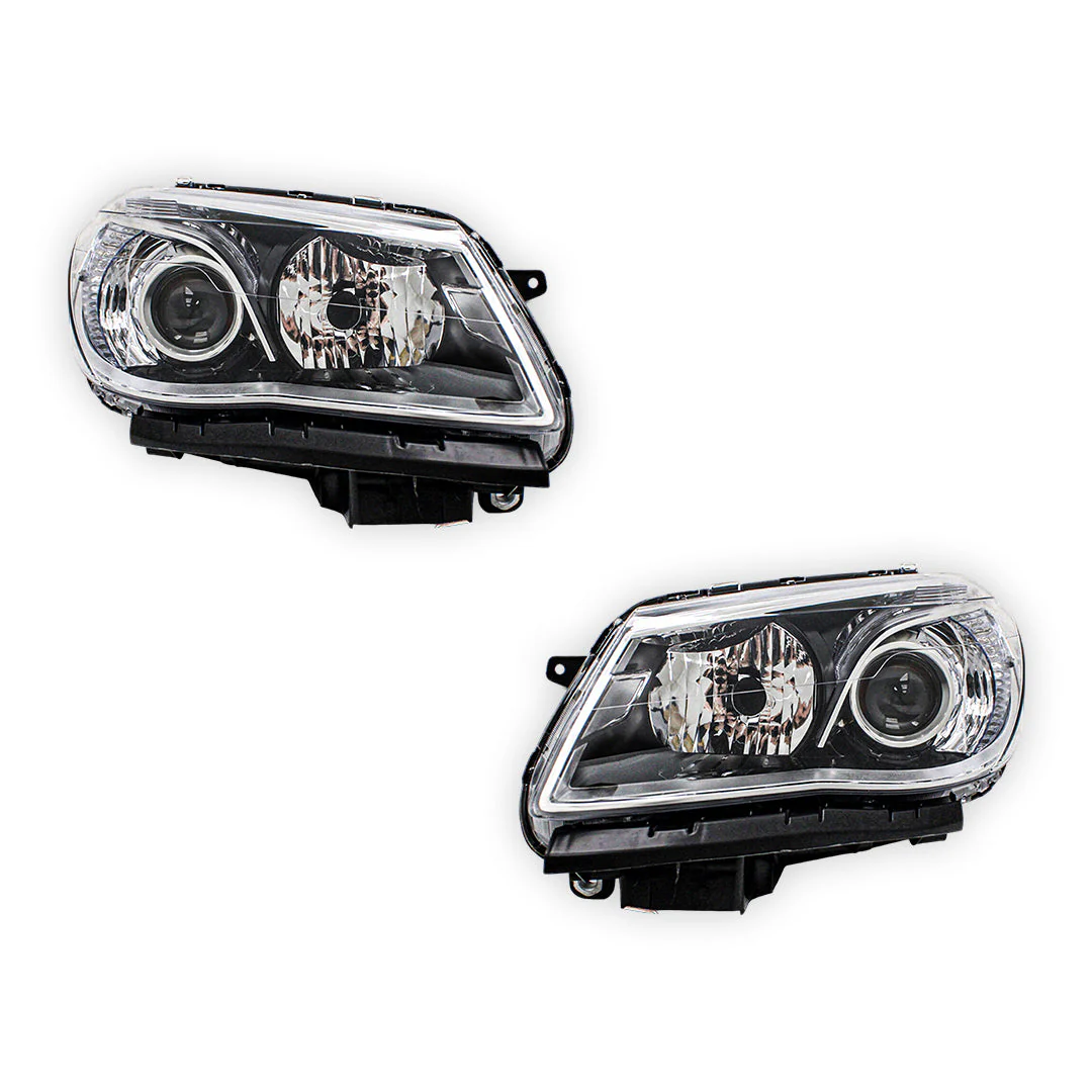 Holden Commodore VF (2013 - 2017) Black OEM Style Headlights LH + RH - Image 2