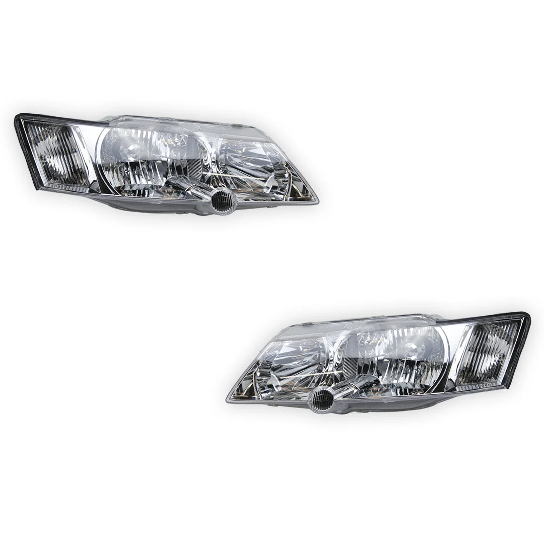 Holden Commodore VY (2002 - 2003) Chrome OEM Style Headlights LH + RH - Image 2