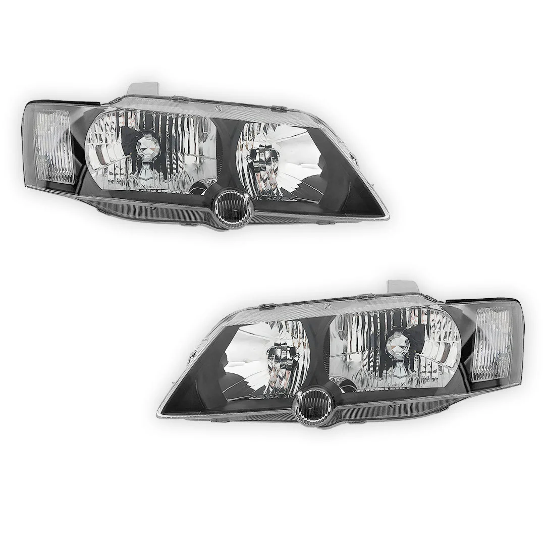 Holden Commodore VY (2002 - 2004) Black OEM Style Headlights LH + RH - Image 2