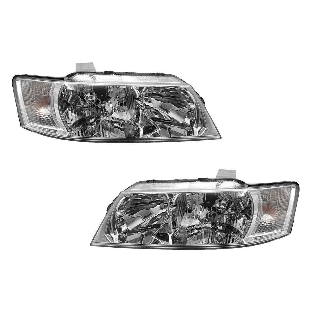 Holden Commodore VZ (2004 - 2007) Chrome OEM Style Headlights LH + RH - Image 2