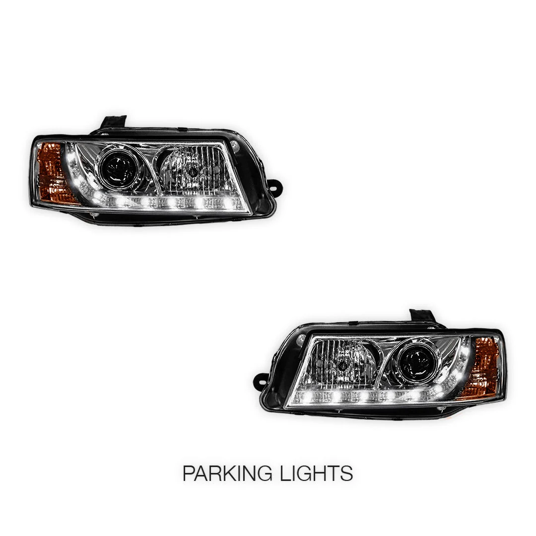 Holden Commodore VZ (2004 - 2007) Crystal Clear DRL LED Projector Headlights LH + RH - Image 5