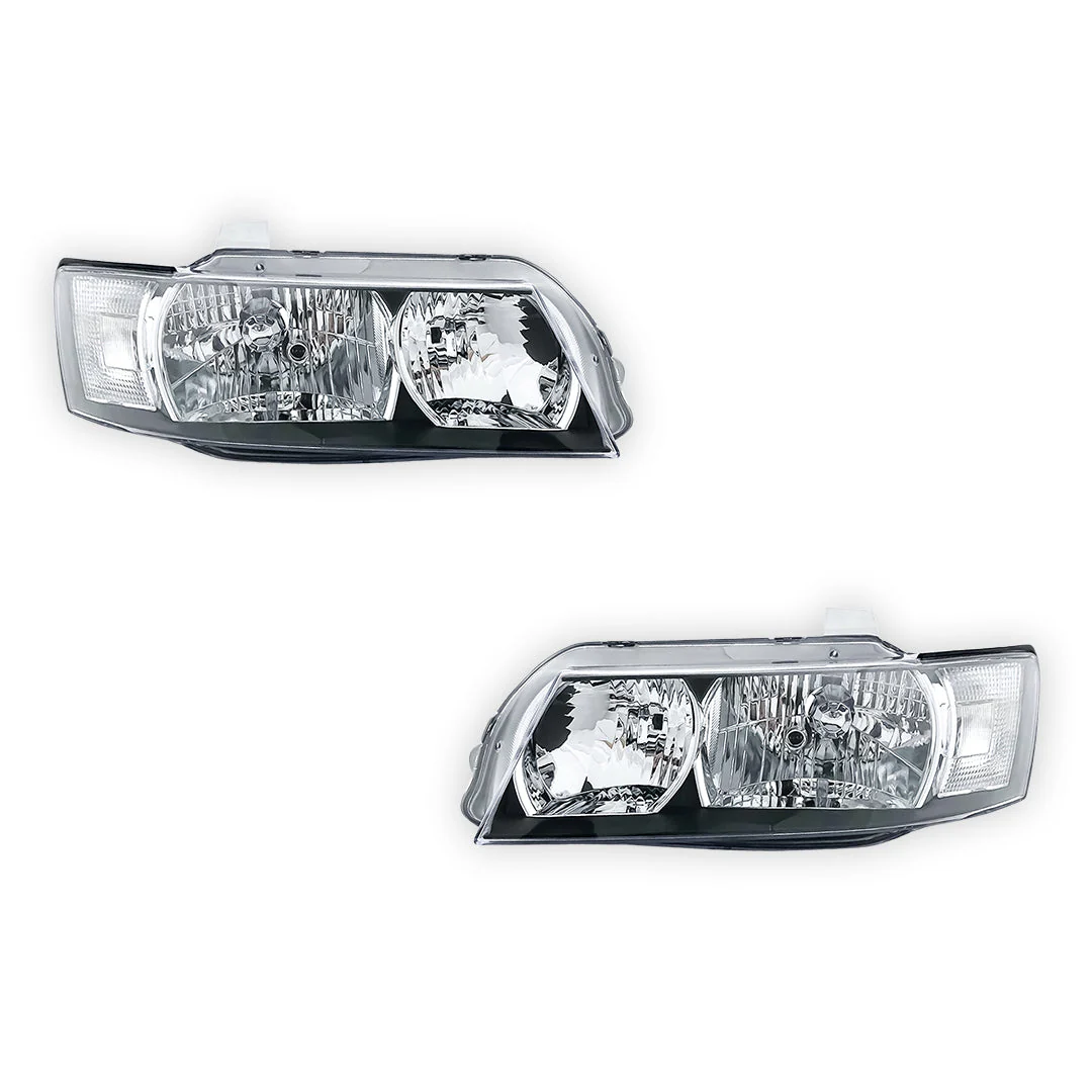 Holden Commodore VZ SV6 (2004 - 2007) Black OEM Style Headlights LH + RH - Image 2