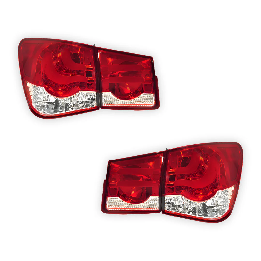 Holden Cruze JG / JH (2009 - 2016) Clear Red 3D LED Stripe Bar Tail Lights LH + RH - Image 6