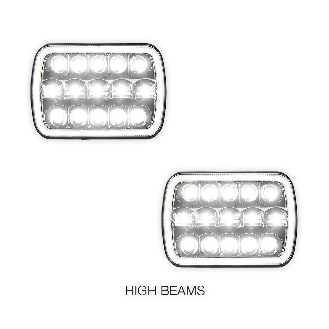 Holden Rodeo TF / R9 (1998 - 2003) 7x6" 5x7" LED Headlights LH + RH - Image 2