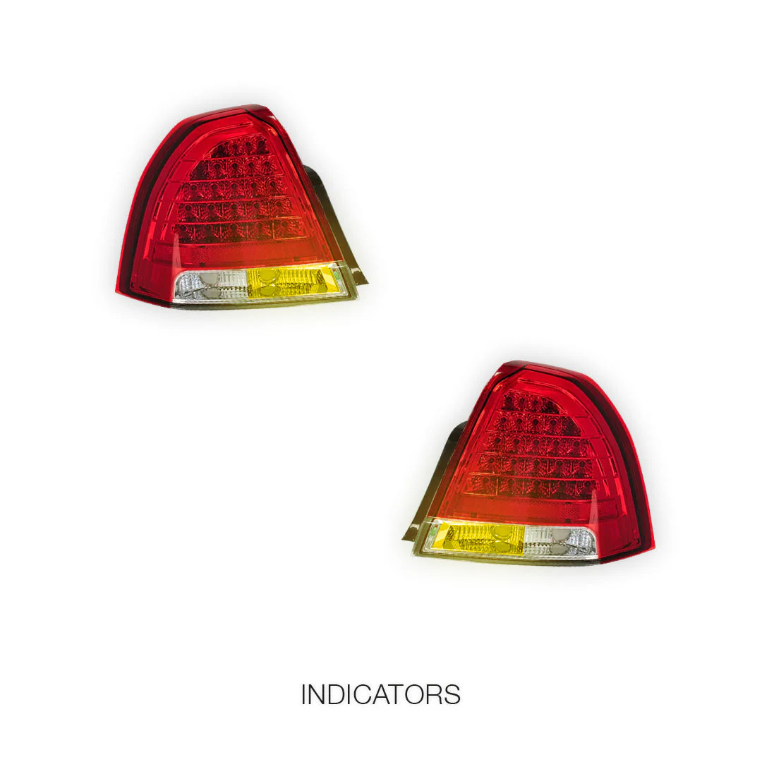 Holden Statesman WM (2006 - 2010) Clear Red LED Tail Lights LH + RH - Image 4