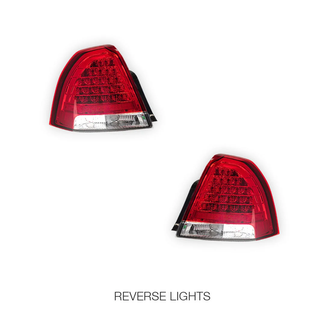 Holden Statesman WM (2006 - 2010) Clear Red LED Tail Lights LH + RH - Image 5