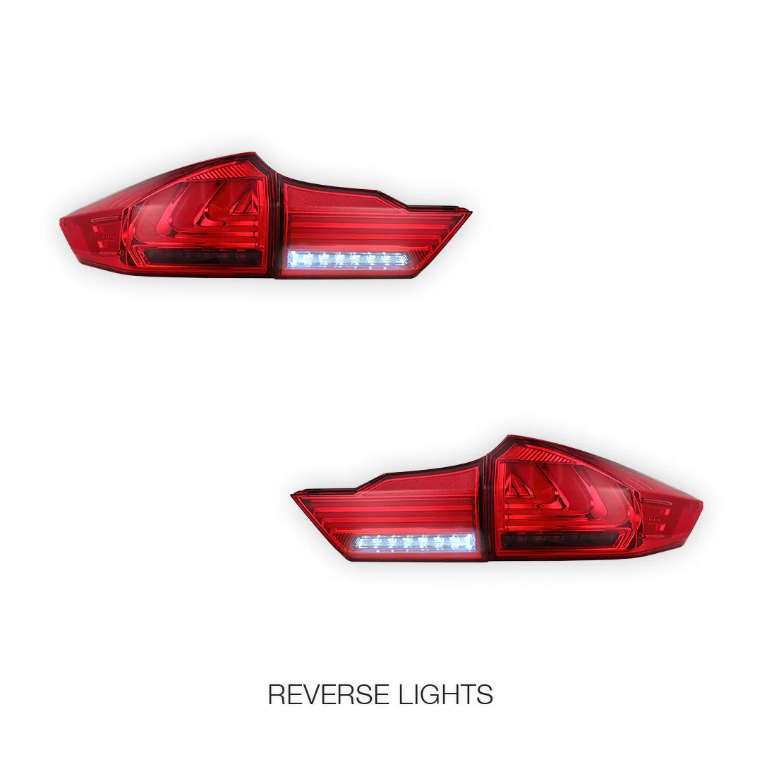 Honda City GM6 (2014 - 2017) BMW Style Sequential Red Smoked LED Tail Lights LH + RH - Image 5
