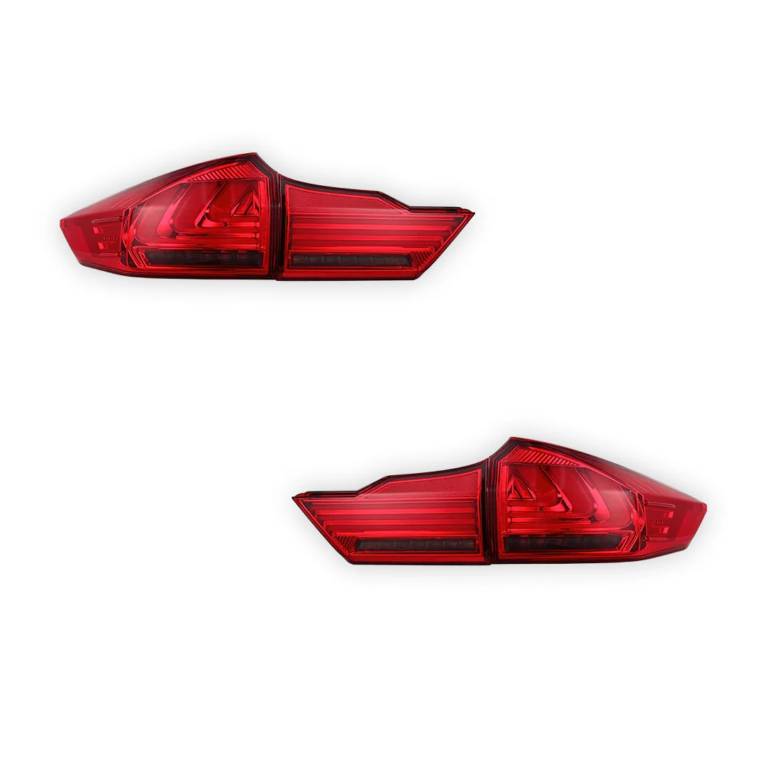 Honda City GM6 (2014 - 2017) BMW Style Sequential Red Smoked LED Tail Lights LH + RH - Image 6
