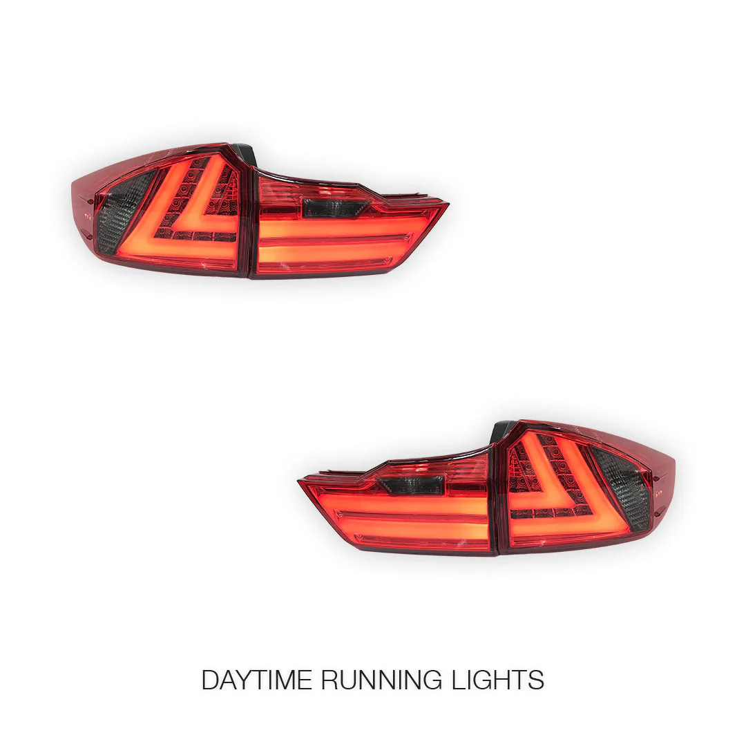 Honda City GM6 (2014 - 2017) Red Smoked LED Tail Lights LH + RH - Image 2