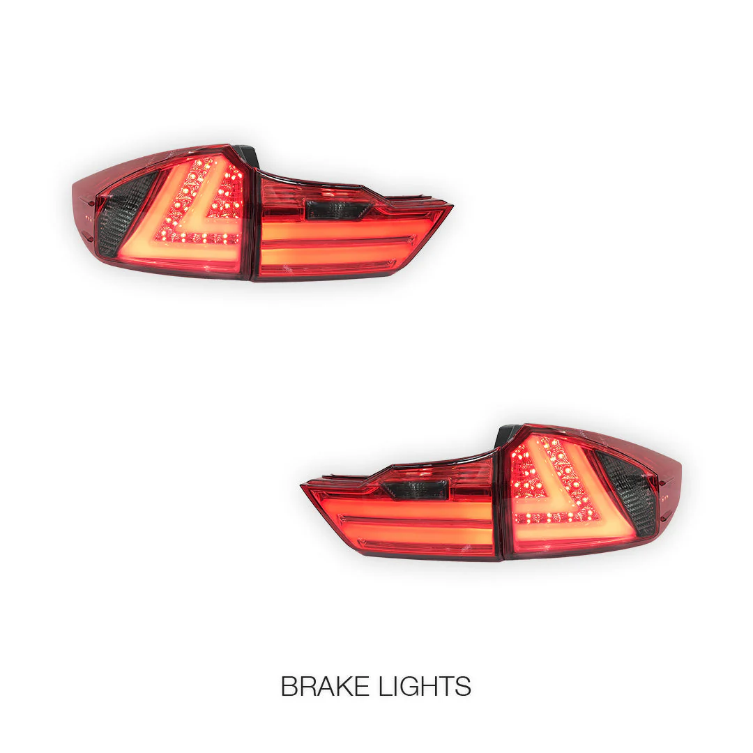 Honda City GM6 (2014 - 2017) Red Smoked LED Tail Lights LH + RH - Image 3