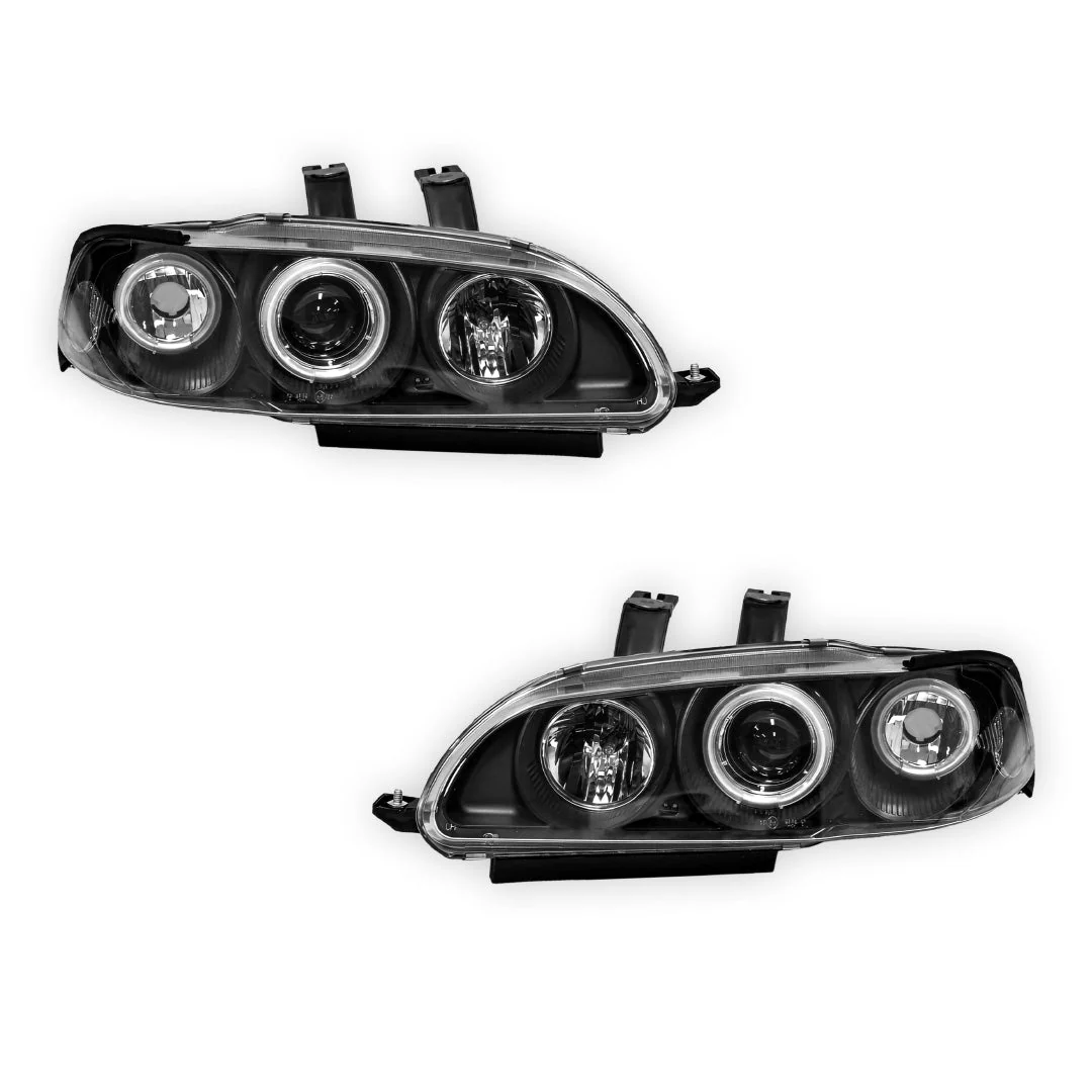 Honda Civic EG (1992 - 1995) LED DRL Angel-Eyes Projector Headlights LH + RH - Image 6