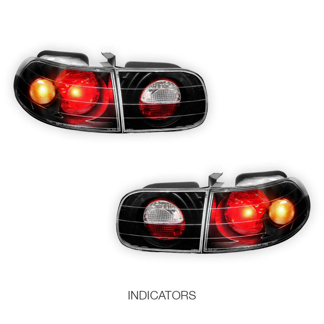 Honda Civic EG (1992 - 1995) Black Altezza Halogen Tail Lights LH + RH - Image 3