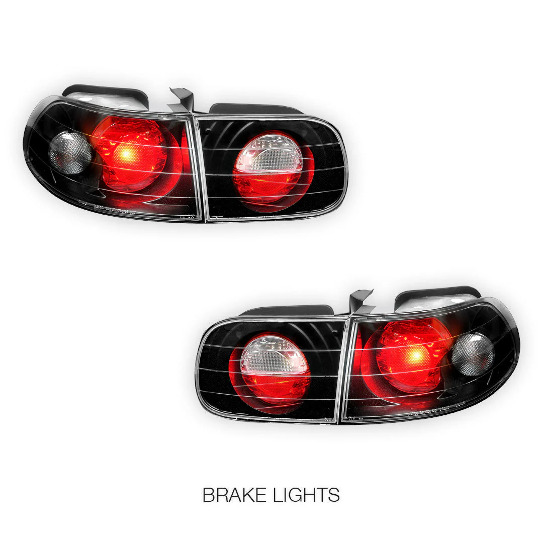 Honda Civic EG (1992 - 1995) Black Altezza Halogen Tail Lights LH + RH - Image 4