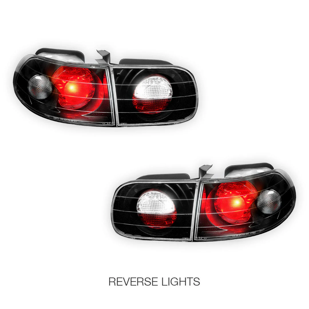 Honda Civic EG (1992 - 1995) Black Altezza Halogen Tail Lights LH + RH - Image 5
