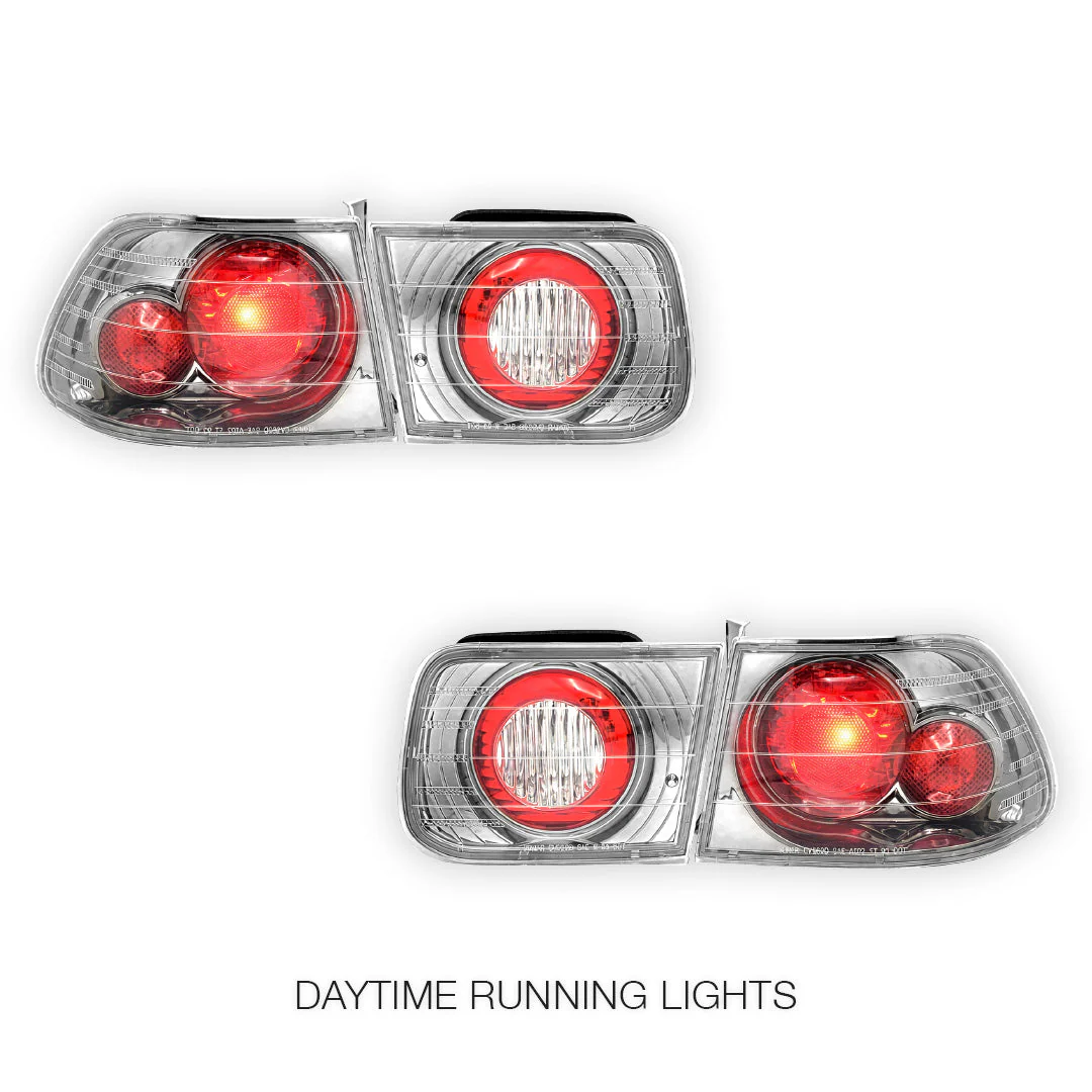 Honda Civic EK (1996 - 2000) Crystal Clear Altezza Halogen Tail Lights LH + RH - Image 2