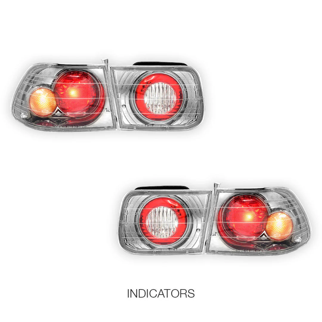 Honda Civic EK (1996 - 2000) Crystal Clear Altezza Halogen Tail Lights LH + RH - Image 3