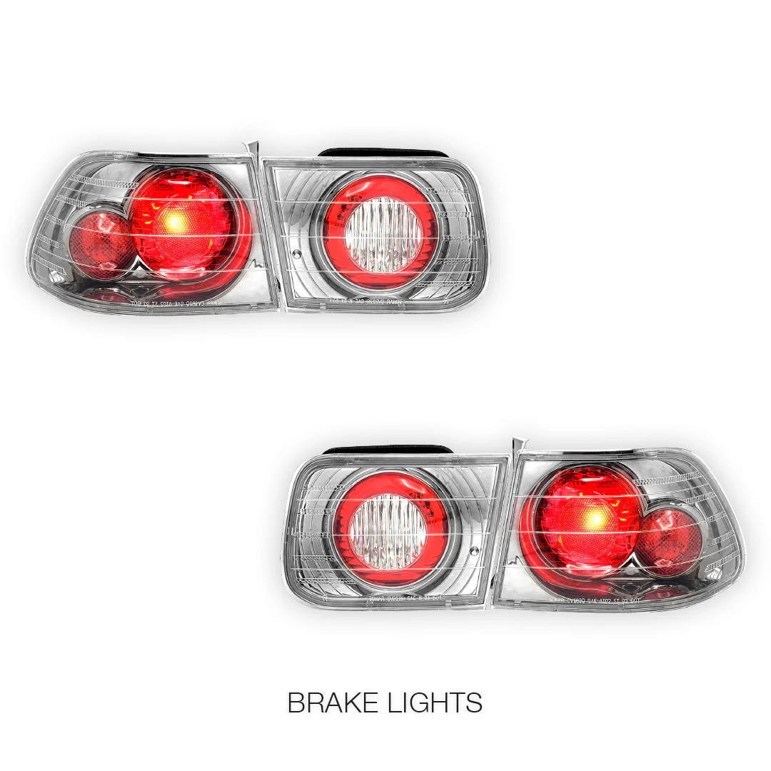 Honda Civic EK (1996 - 2000) Crystal Clear Altezza Halogen Tail Lights LH + RH - Image 4