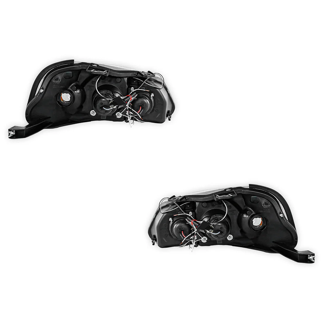 Honda Civic EK (1999 - 2000) Black LED Halo Angel Eyes Projector Headlights LH + RH - Image 3