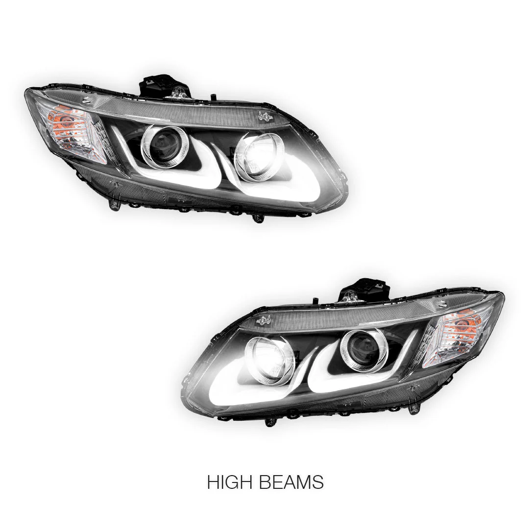 Honda Civic FB (2012 - 2016) 3D DRL Projector Headlights LH + RH - Image 11