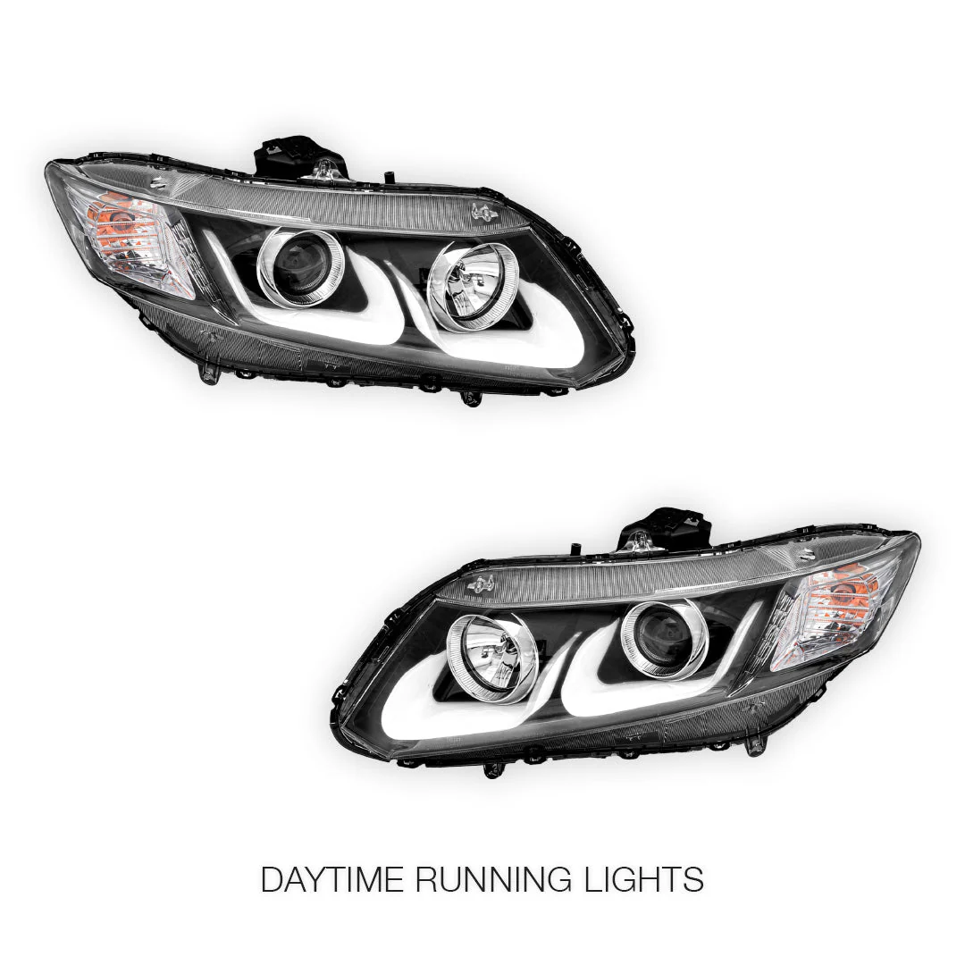 Honda Civic FB (2012 - 2016) 3D DRL Projector Headlights LH + RH - Image 8