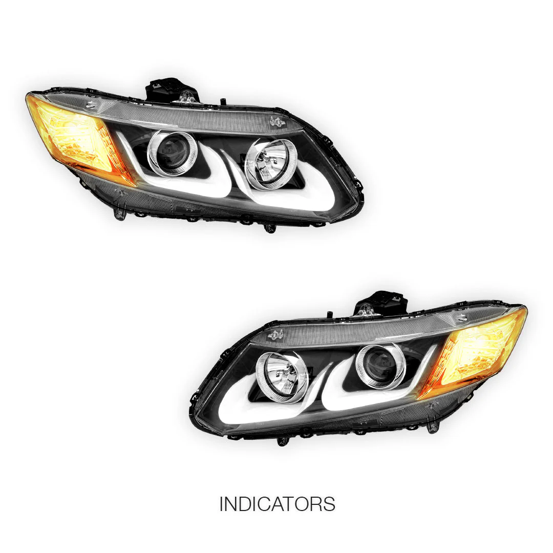 Honda Civic FB (2012 - 2016) 3D DRL Projector Headlights LH + RH - Image 9