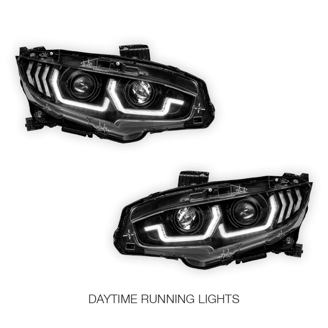 Honda Civic FC / FK (2016 - 2022) JDM LED DRL Projector Headlights LH + RH - Image 2