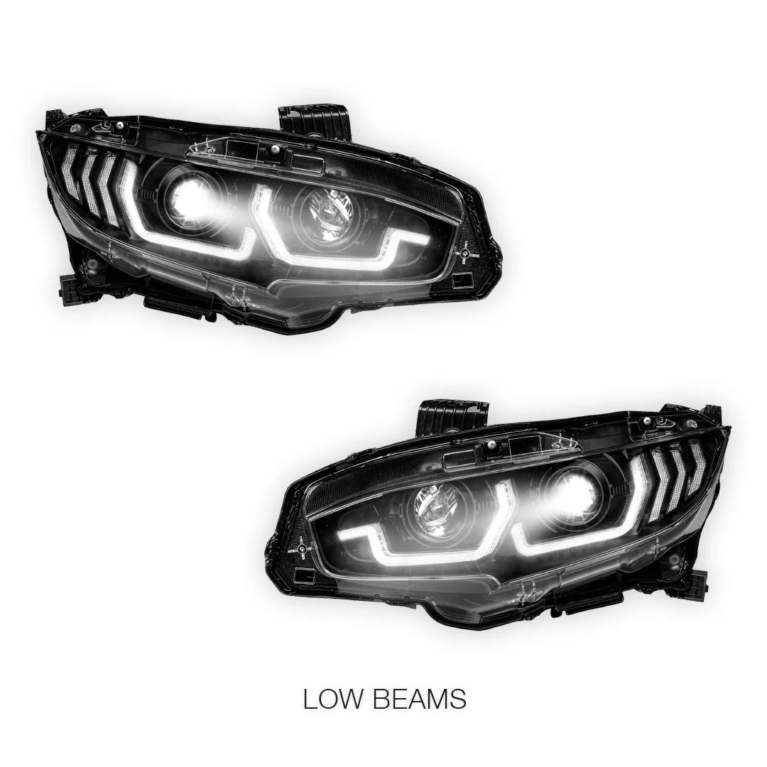 Honda Civic FC / FK (2016 - 2022) JDM LED DRL Projector Headlights LH + RH - Image 4