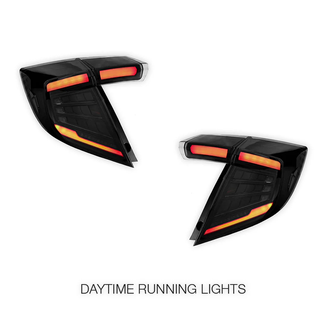 Honda Civic FK4 / FK7 / FK8 (2017 - 2023) Sequential Smoked LED Tail Lights LH + RH - Image 2
