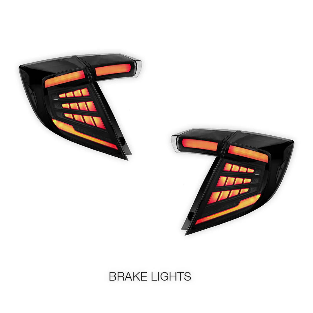 Honda Civic FK4 / FK7 / FK8 (2017 - 2023) Sequential Smoked LED Tail Lights LH + RH - Image 3
