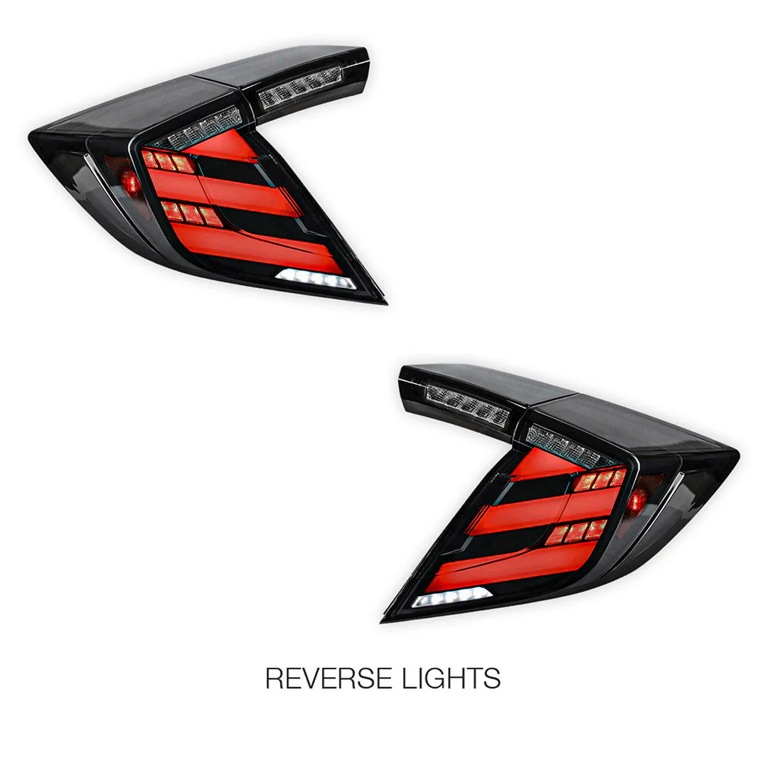 Honda Civic FK7 / FK8 Type R (2016 - 2022) Mugen Style Sequential Clear LED Tail Lights LH + RH - Image 4