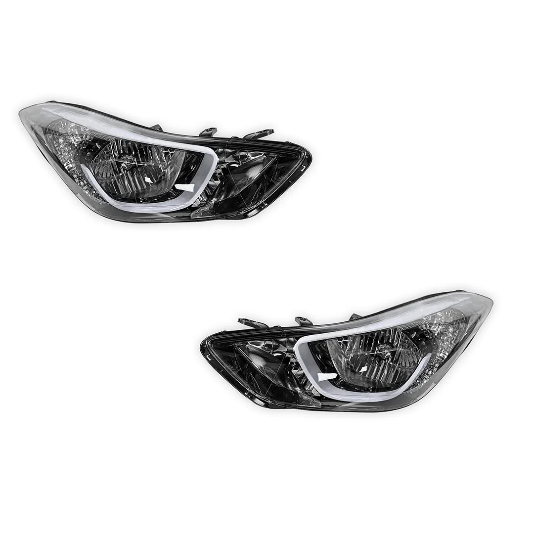Hyundai Elantra MD (2013 - 2015) Non-LED OEM Style Headlights LH + RH - Image 2