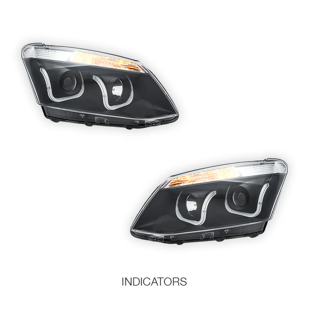 Isuzu D-MAX (2012 - 2016) Black Eagle U-Shape Halo Angel Eyes Headlights LH + RH - Image 3