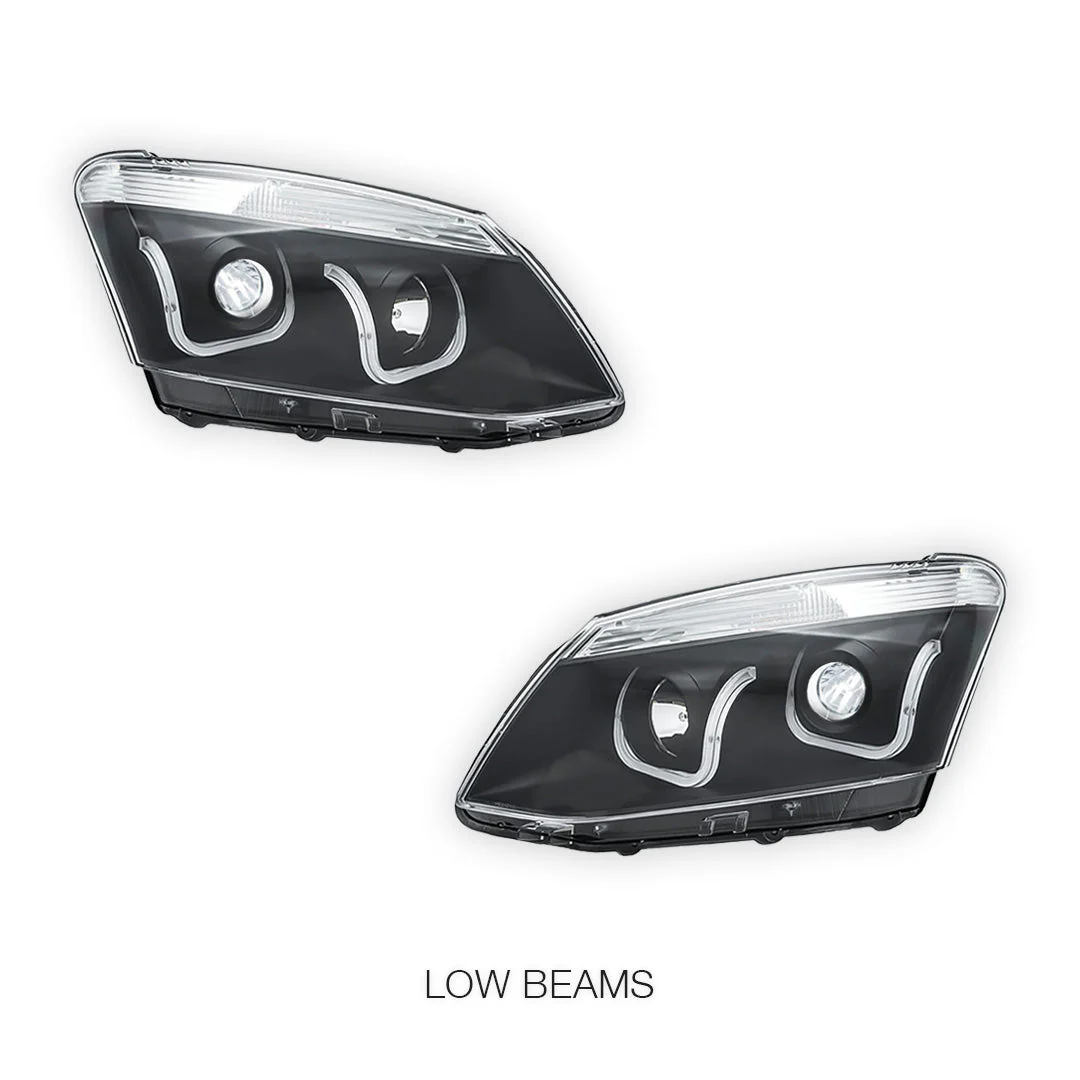 Isuzu D-MAX (2012 - 2016) Black Eagle U-Shape Halo Angel Eyes Headlights LH + RH - Image 4