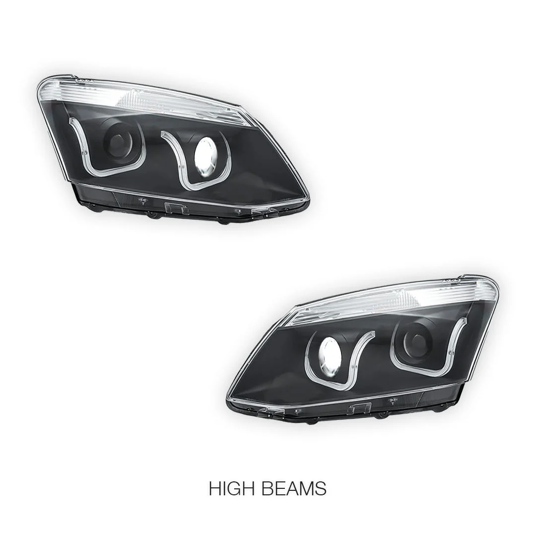 Isuzu D-MAX (2012 - 2016) Black Eagle U-Shape Halo Angel Eyes Headlights LH + RH - Image 5
