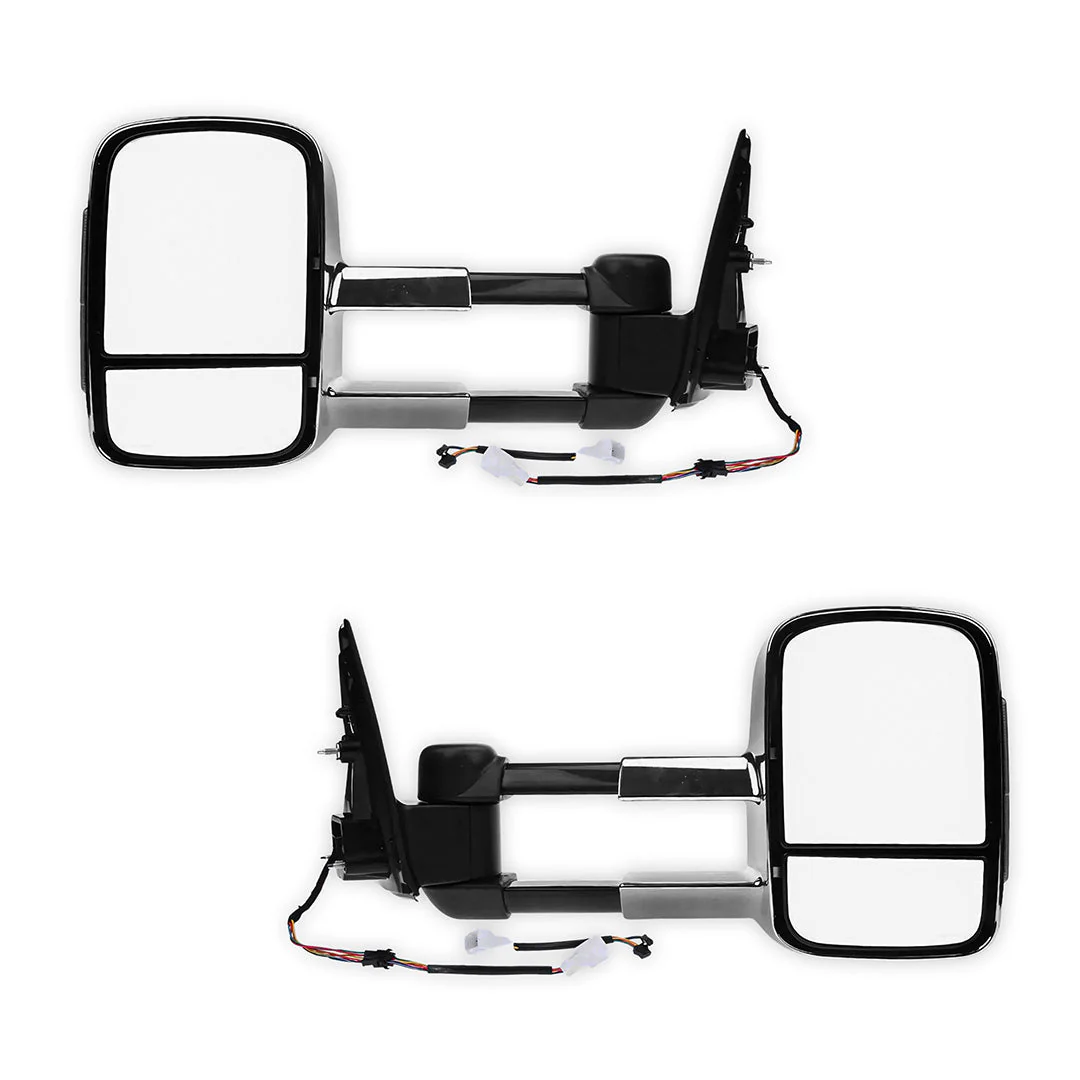Isuzu D-MAX RA / RC (2003 - 2011) Chrome Extendable Towing Side Mirrors - Image 2