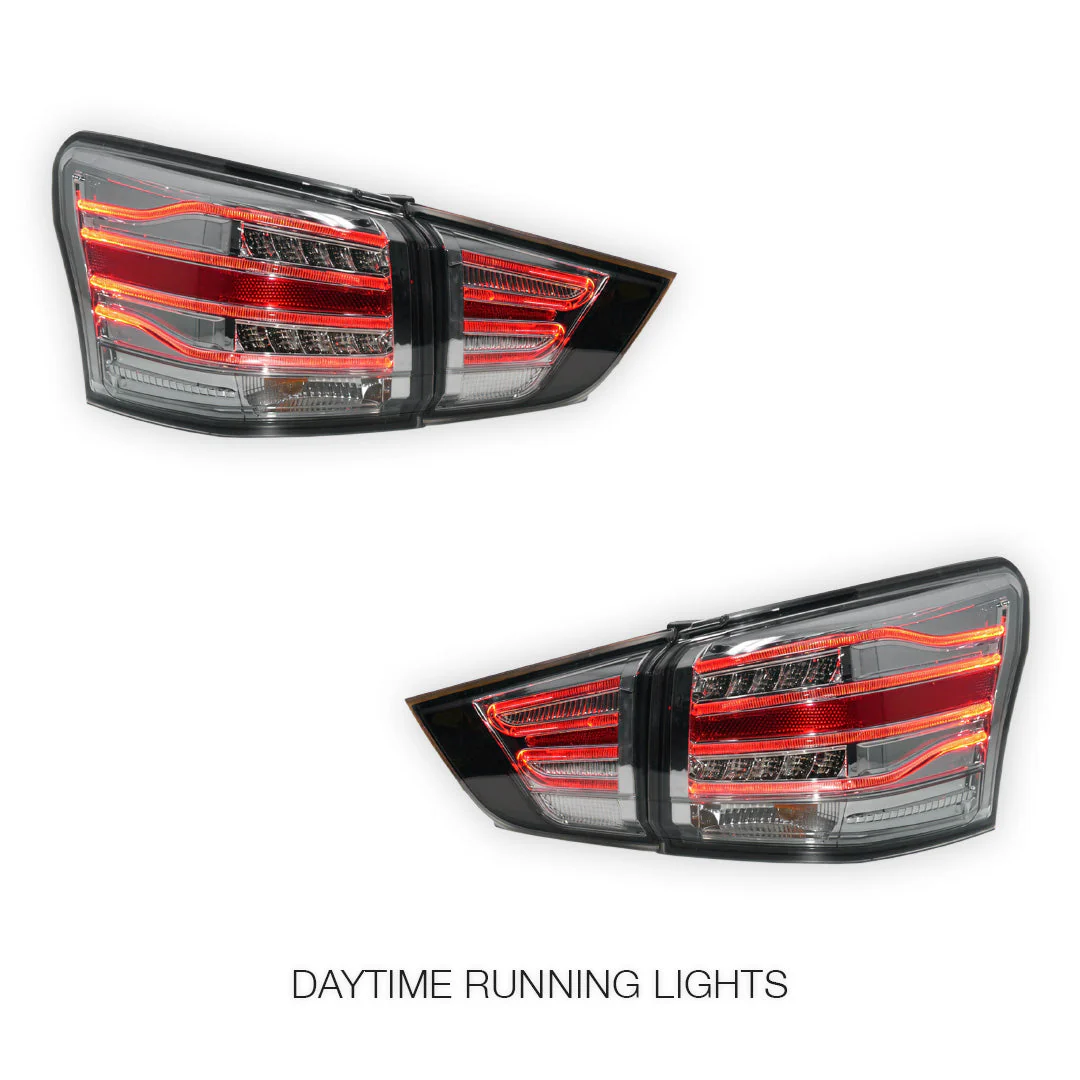 Isuzu MU-X (2013 - 2016) Smoked Black 3D LED Stripe Bar Tail Lights LH + RH - Image 2