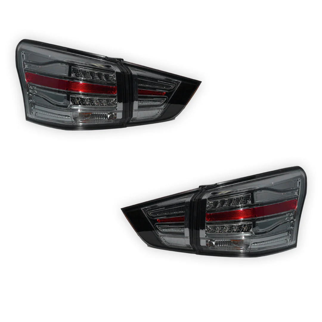 Isuzu MU-X (2013 - 2016) Smoked Black 3D LED Stripe Bar Tail Lights LH + RH - Image 5
