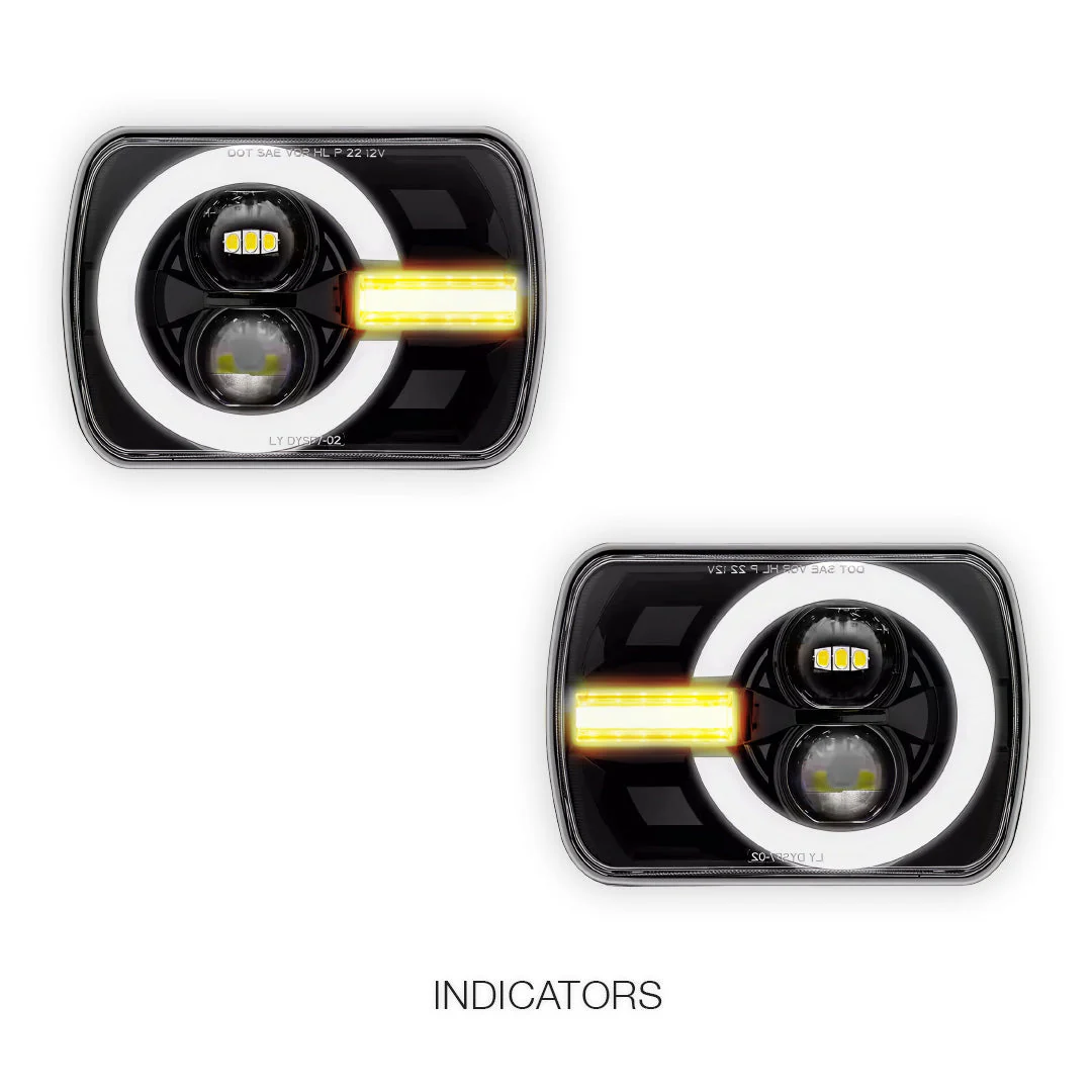 Jeep Cherokee XJ (1984 - 2001) LED Headlights Halo DRL  LH + RH - Image 3