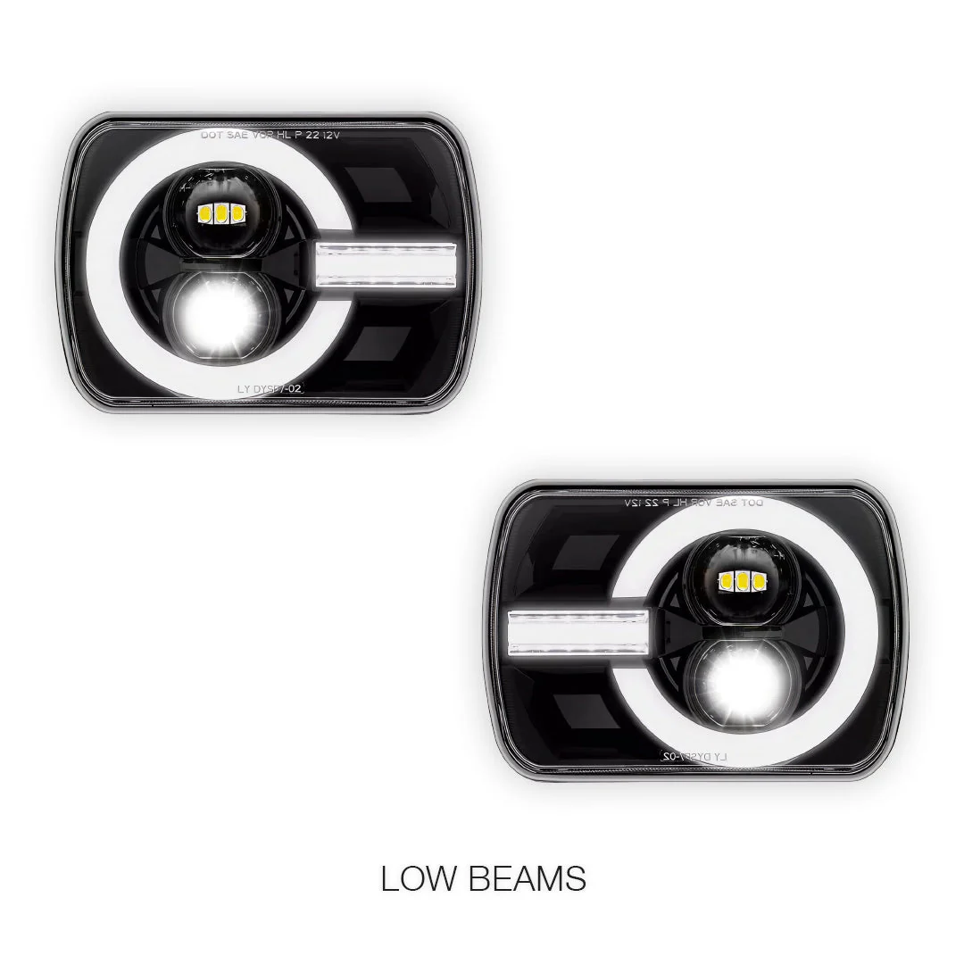 Jeep Cherokee XJ (1984 - 2001) LED Headlights Halo DRL  LH + RH - Image 4