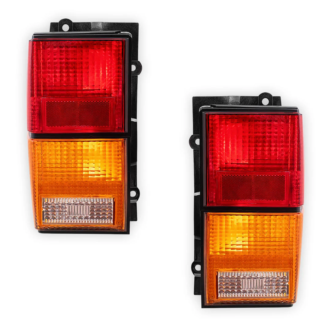 Jeep Cherokee XJ (1994 - 1997) Red and Amber Halogen OEM Style Tail Lights LH + RH - Image 2
