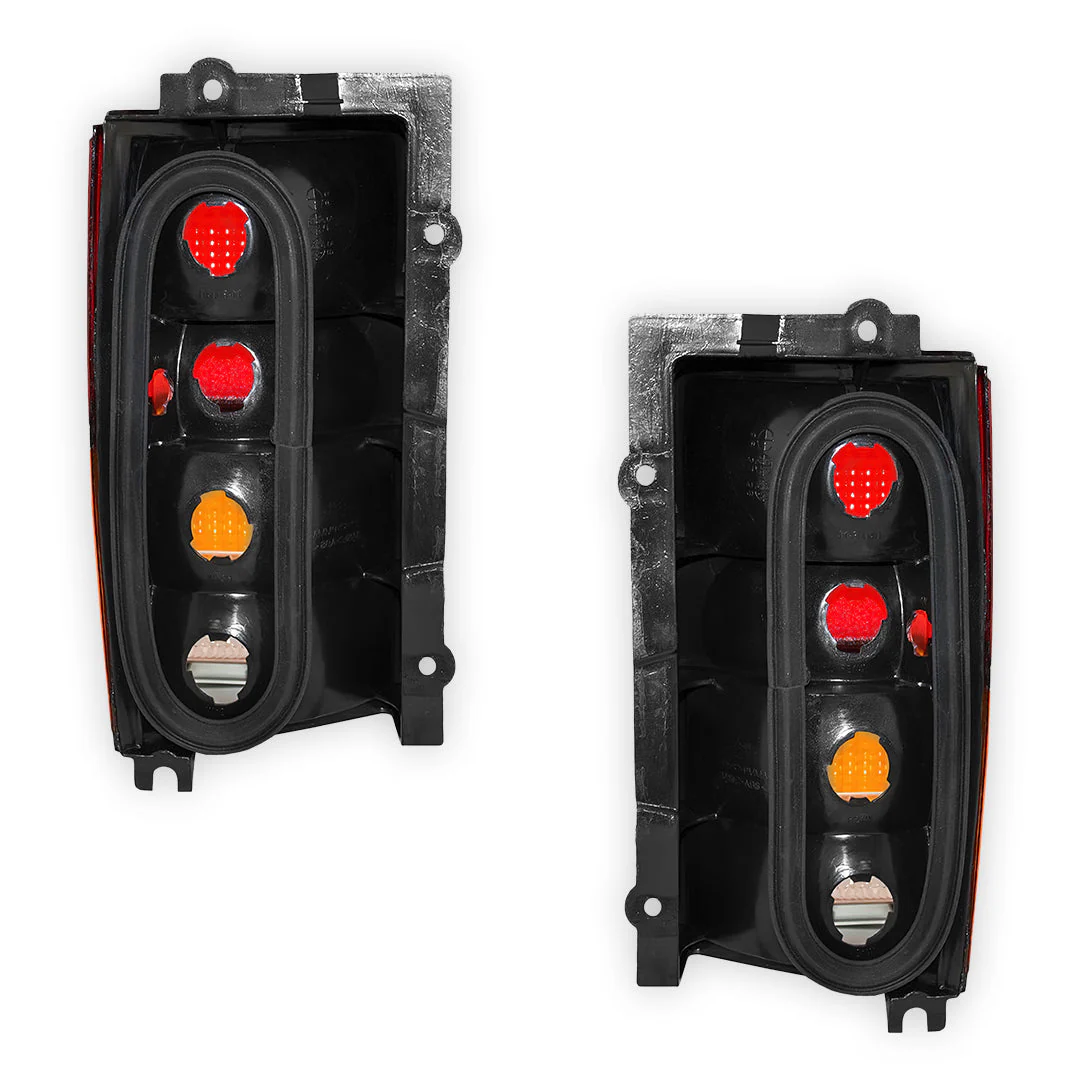 Jeep Cherokee XJ (1994 - 1997) Red and Amber Halogen OEM Style Tail Lights LH + RH - Image 3