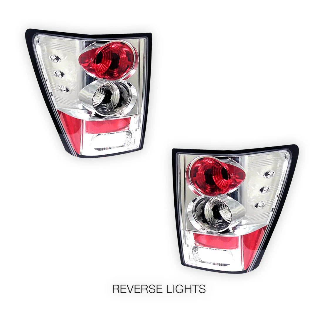 Jeep Grand Cherokee WH (2005 - 2010) Full Smoked Altezza Halogen Tail Lights LH + RH - Image 4