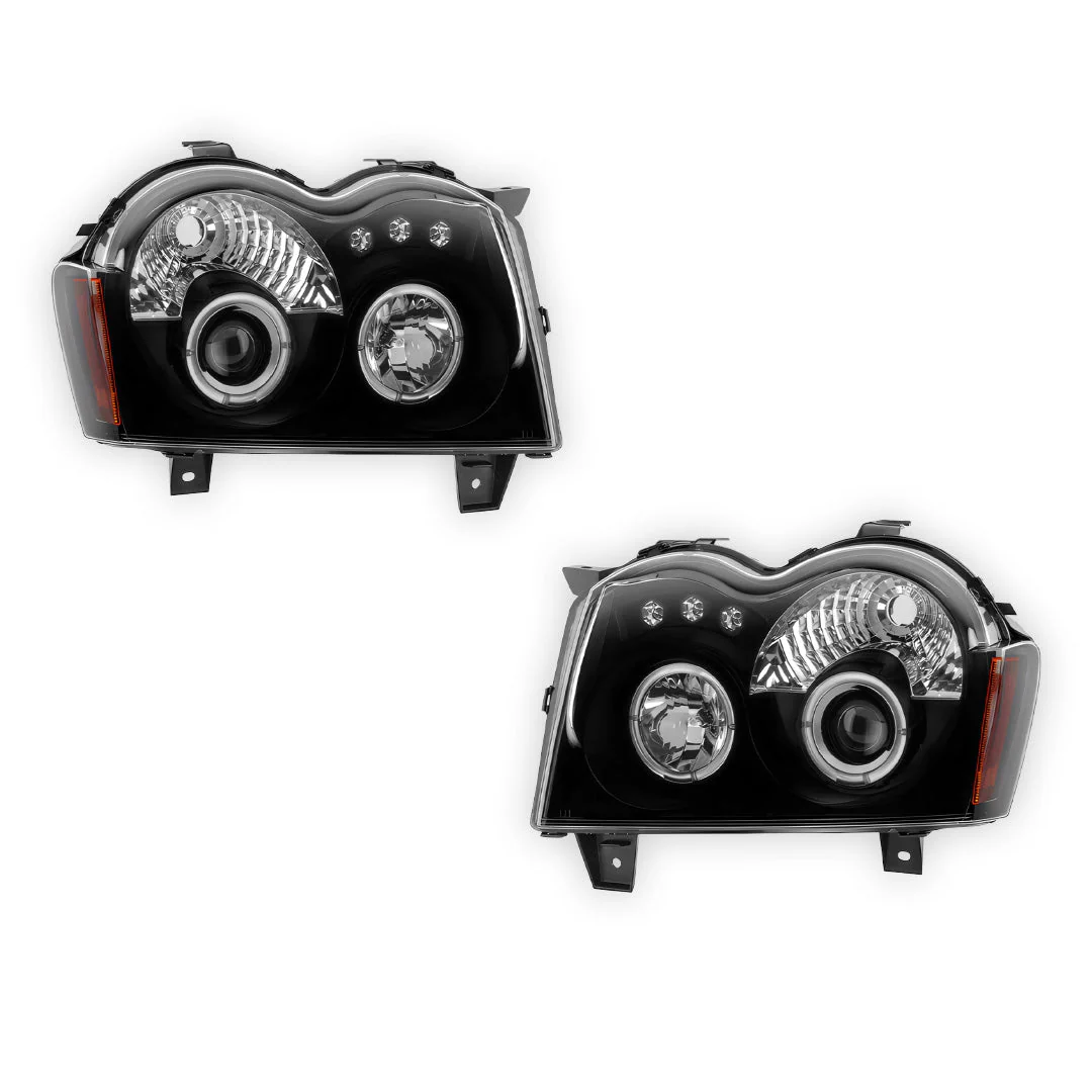 Jeep Grand Cherokee WH (2005- 2010) LED DRL Angel-Eyes Projector Headlights LH + RH - Image 12