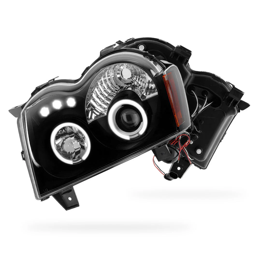 Jeep Grand Cherokee WH (2005- 2010) LED DRL Angel-Eyes Projector Headlights LH + RH - Image 7