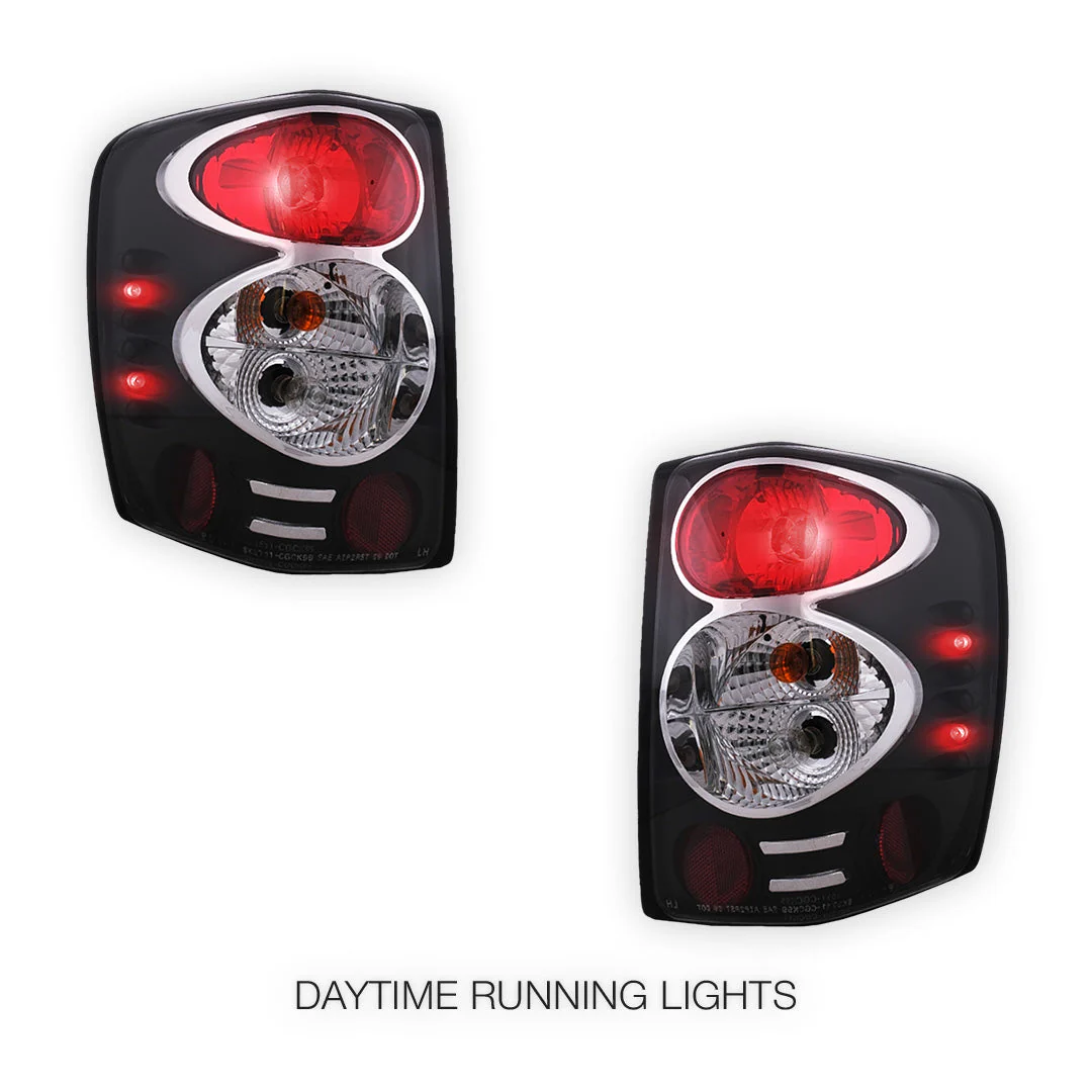 Jeep Grand Cherokee WJ (1999 - 2004) Black Altezza Halogen Tail Lights LH + RH - Image 2