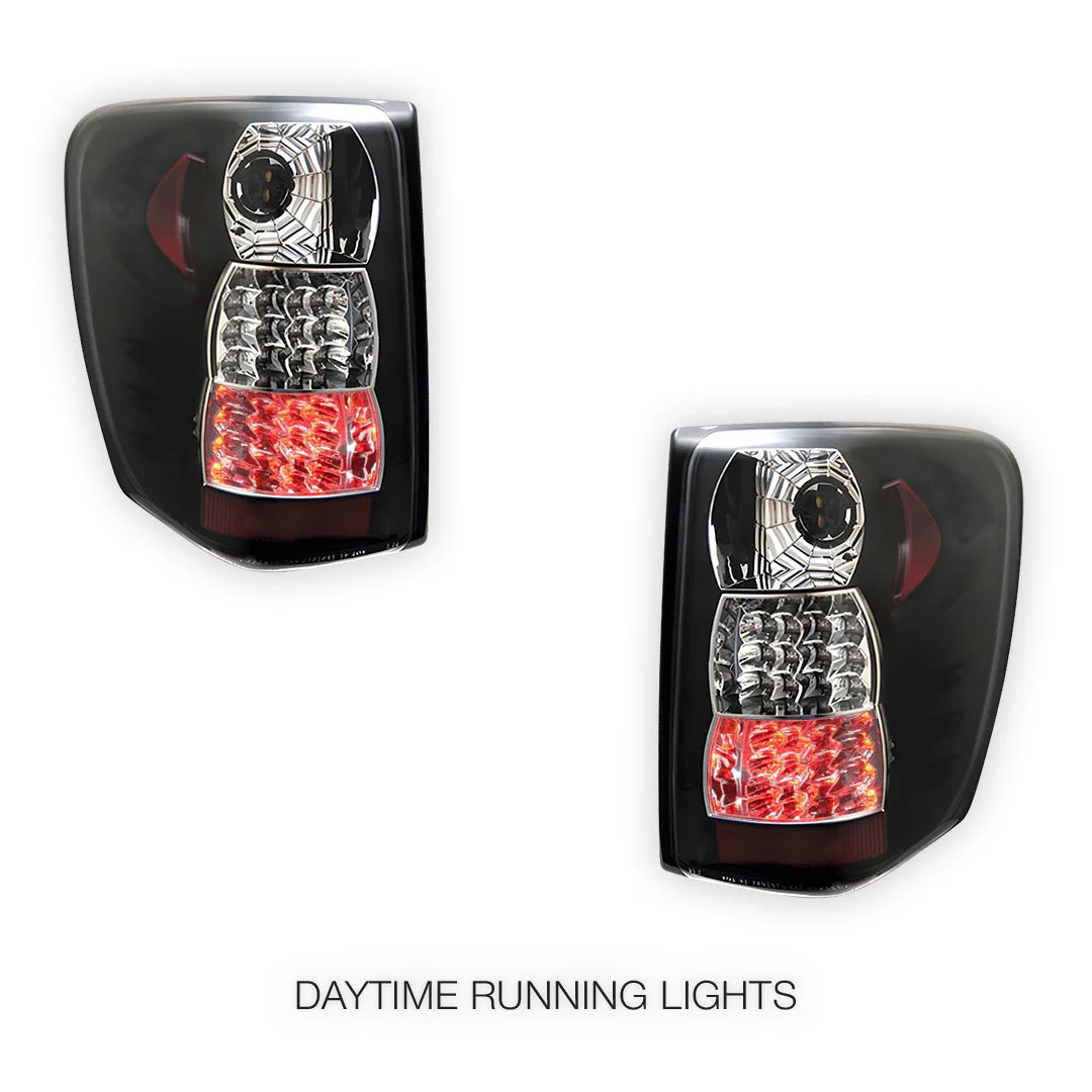 Jeep Grand Cherokee WJ (1999 - 2004) Black LED Tail Lights LH + RH - Image 2