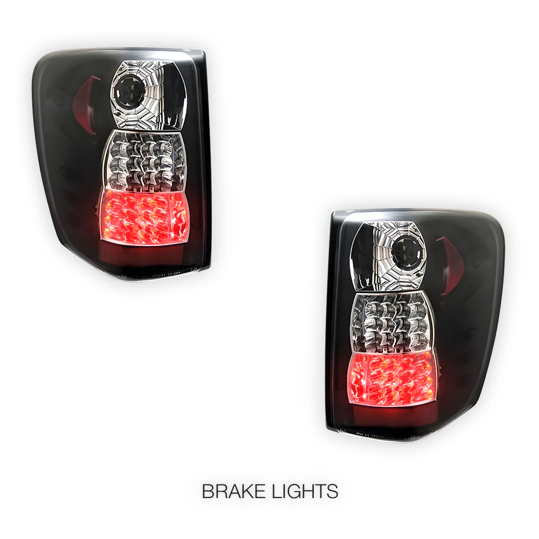 Jeep Grand Cherokee WJ (1999 - 2004) Black LED Tail Lights LH + RH - Image 4