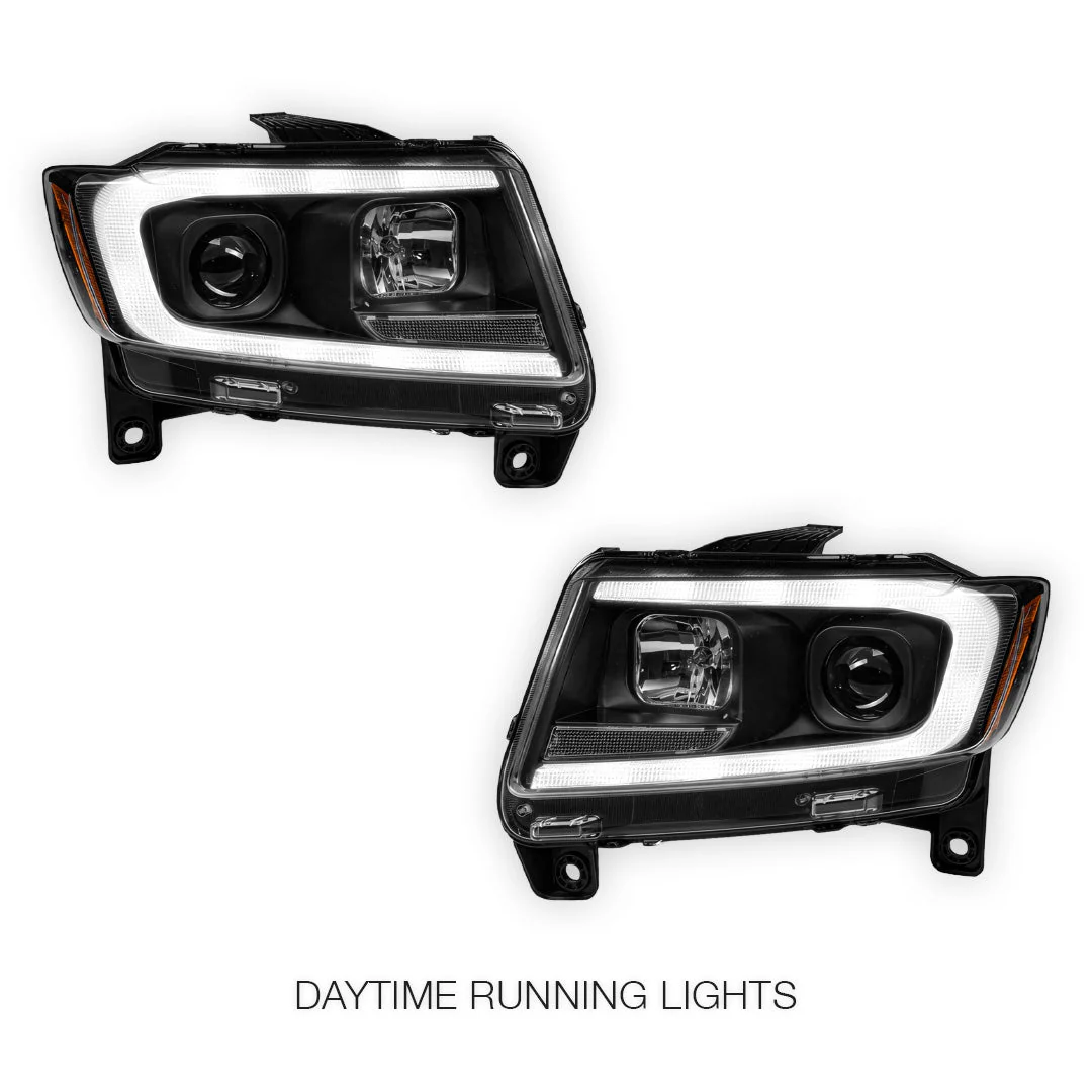 Jeep Grand Cherokee WK2 (2011- 2013) LED DRL Projector Headlights + Sequential Indicators LH + RH - Image 2